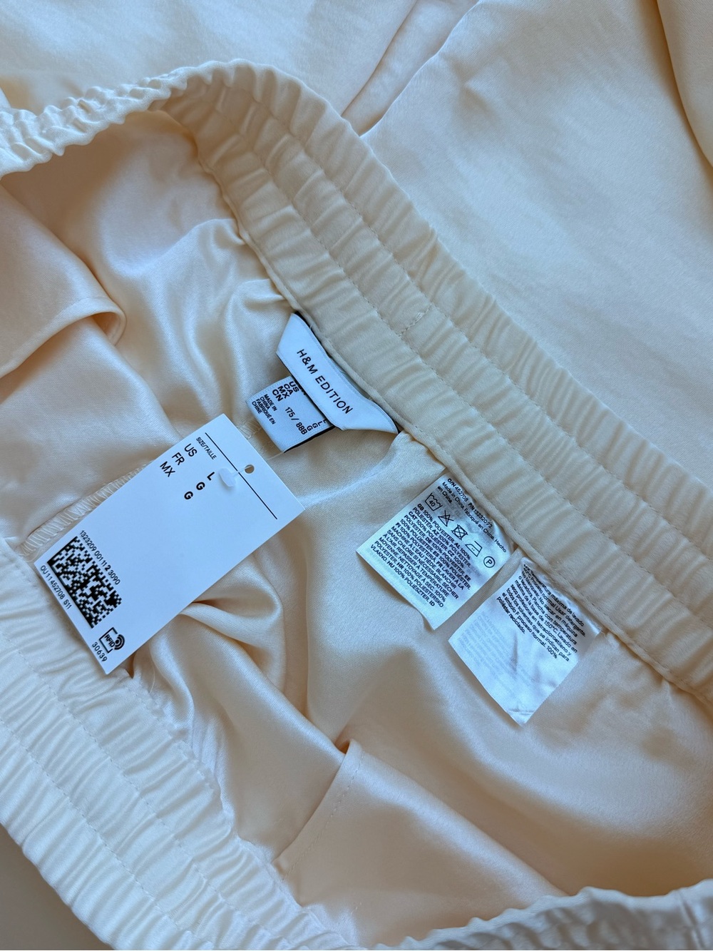 Cream Wide-Leg Drawstring Pants - Picture 6 of 7